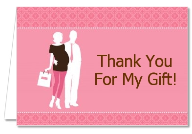 Silhouette Couple | It's a Girl - Baby Shower Thank You Cards